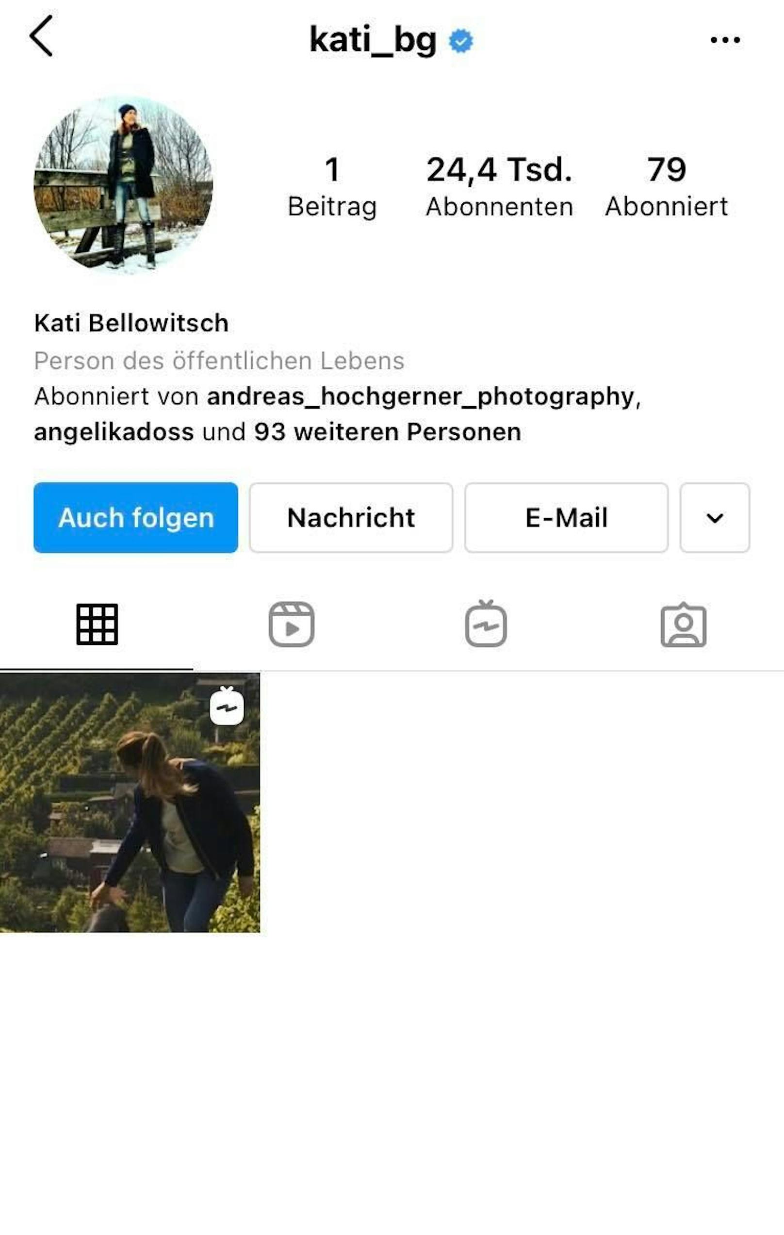 Kati Bellowitschs Insta-Account