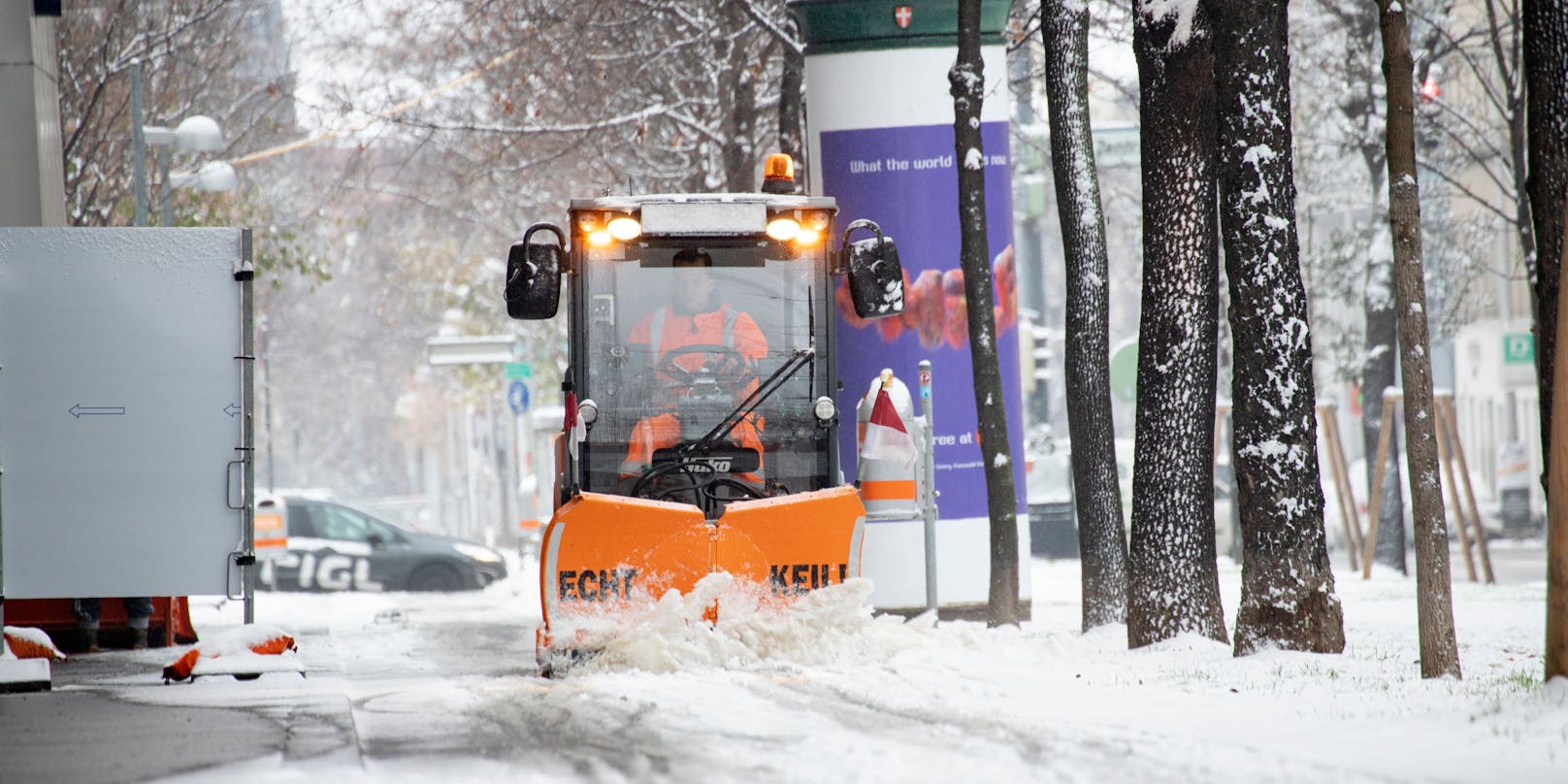 Wintereinbruch: Schneefall und Kälte sorgen in Wien für weiße Straßen.
