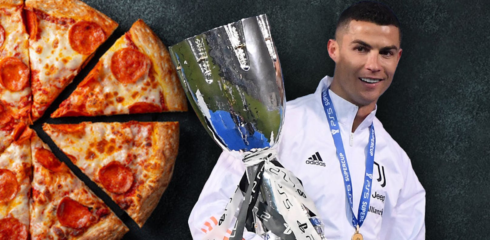 Cristiano Ronaldo isst gerne Pizza.