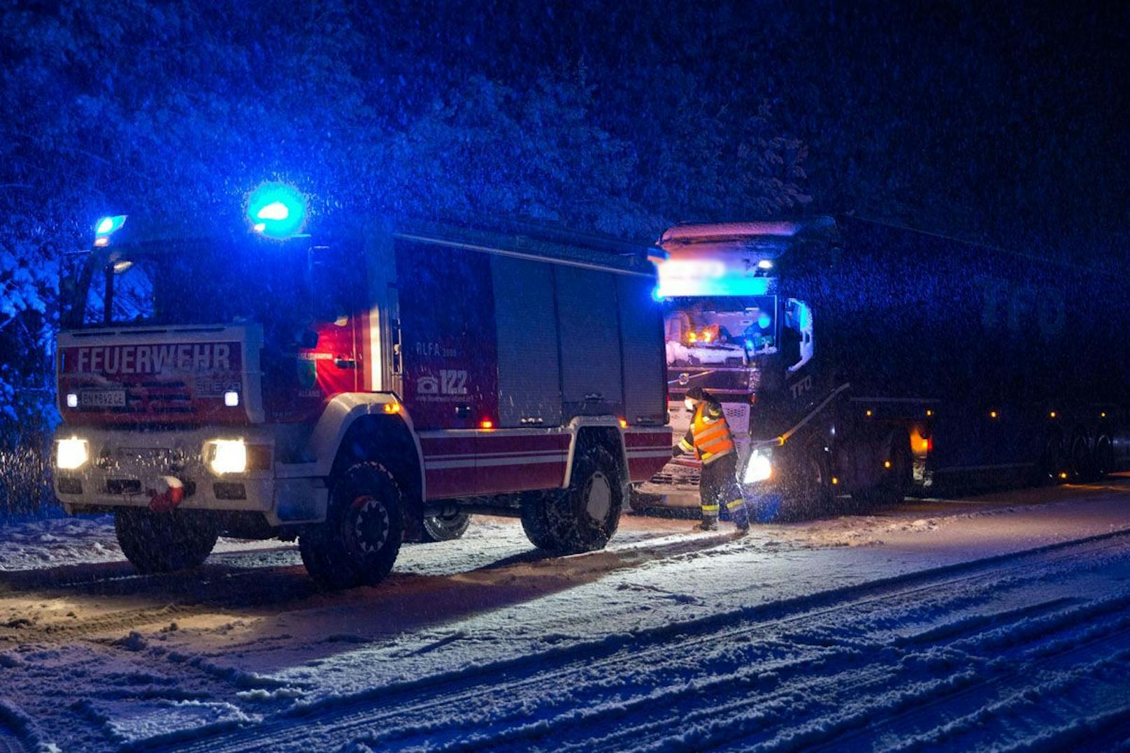 Schneefahrbahnen: Einsatz für die Feuerwehren im Bezirk Baden