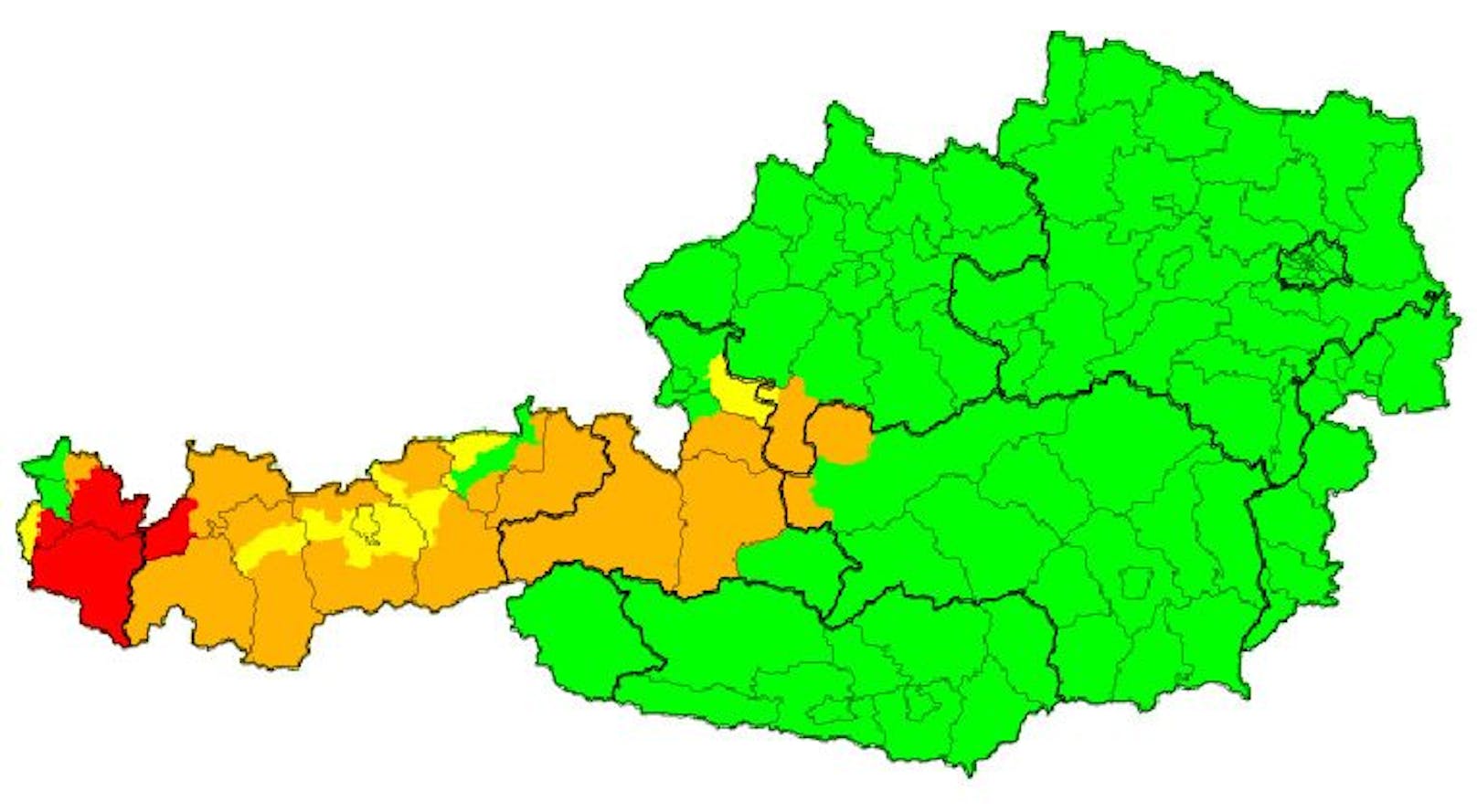 Aktuelle Wetter-Warnung in Österreich