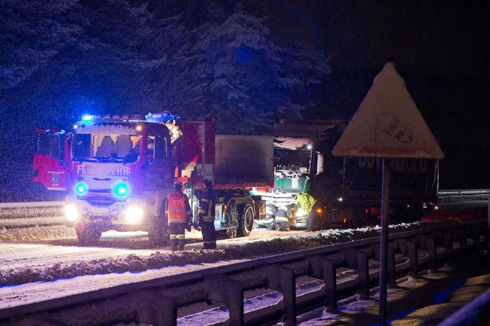 Schneefahrbahnen: Einsatz für die Feuerwehren im Bezirk Baden