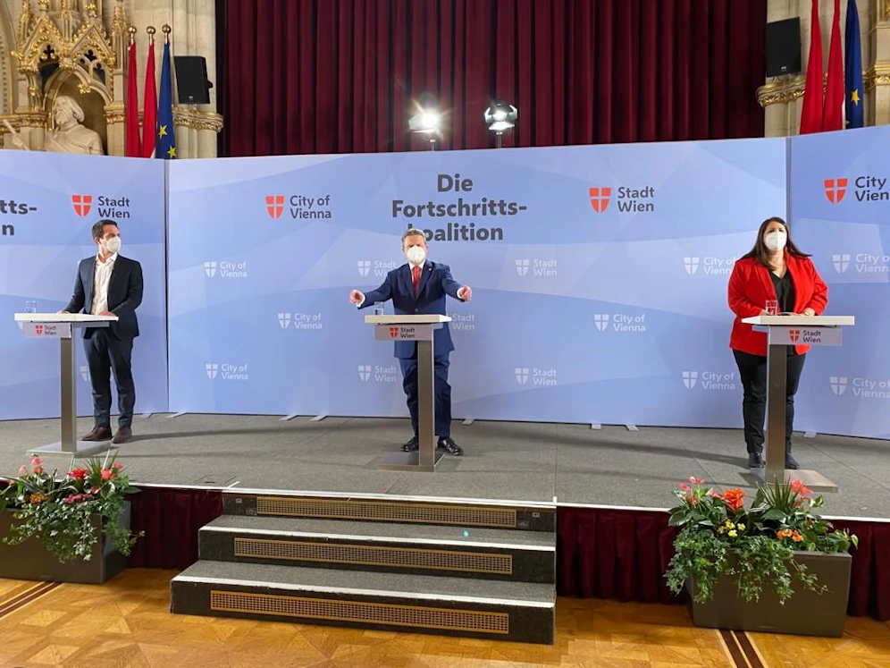 Wiens Bürgermeister Ludwig bei der PK zur Regierungsklausur von SPÖ/NEOS