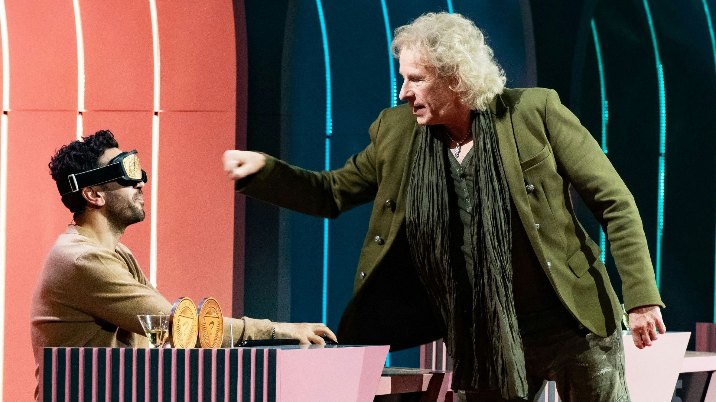 "Wer stiehlt mir die Show": Elyas M'Barek (l.), Thomas Gottschalk (r.)
