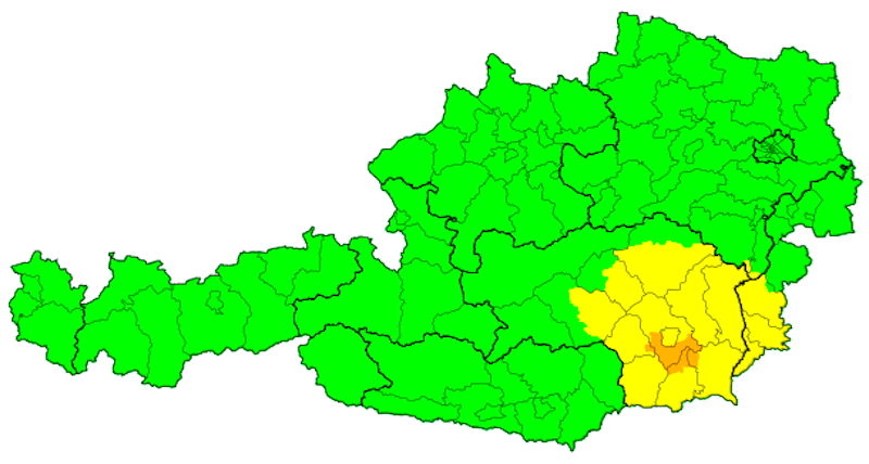 Aktuelle Unwetterwarnung: Gefrierender Regen (28. Jänner 2021)