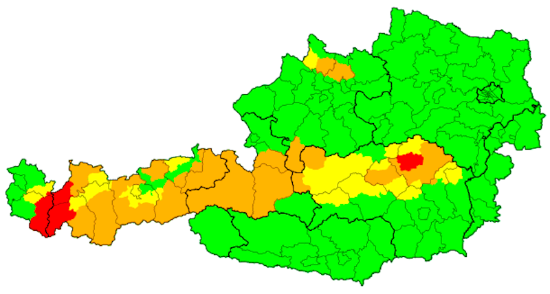 Aktuelle Unwetterwarnung: Schneefall (28. Jänner 2021)