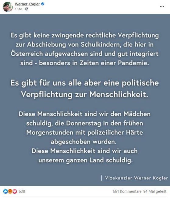 Das Statement des Vizekanzlers.