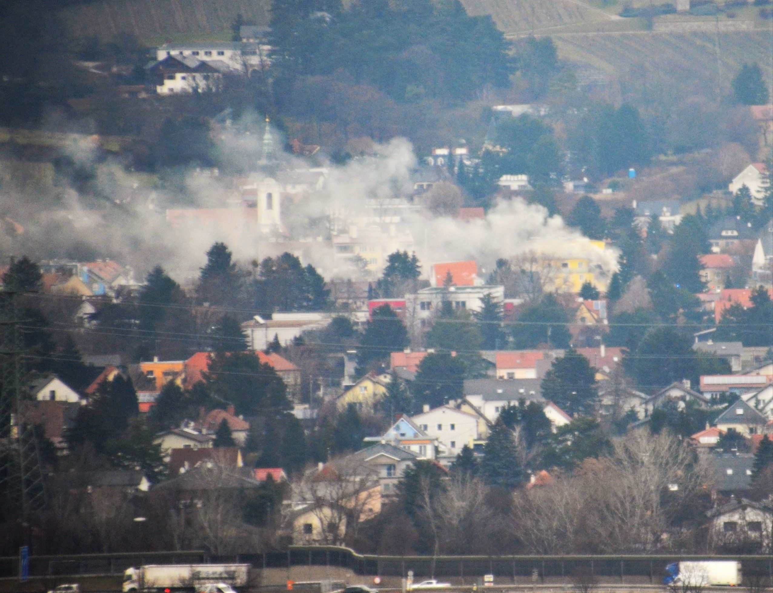 Die Explosion aus der Vogelperspektive