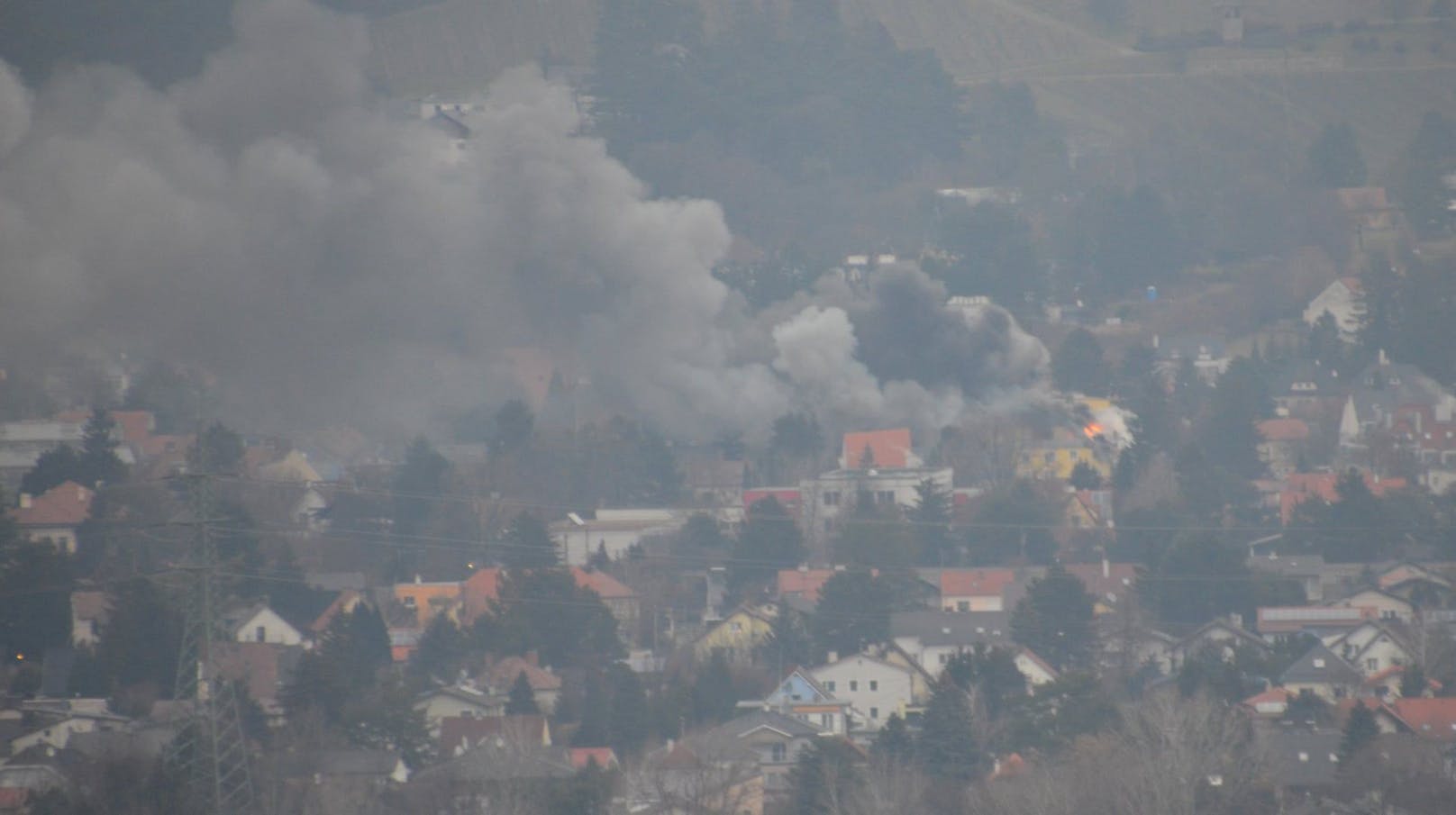 Der Moment der Explosion in Langenzersdorf