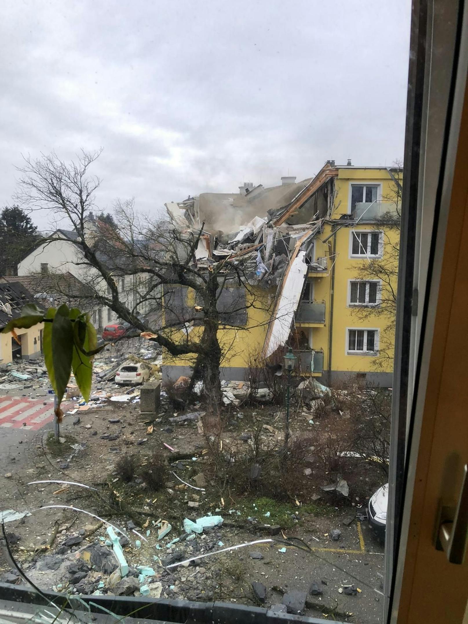 Bild der Zerstörung in Langenzersdorf