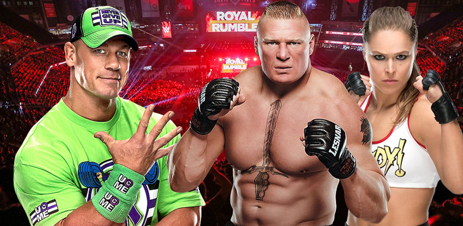 John Cena, Brock Lesnar, Ronda Rousey