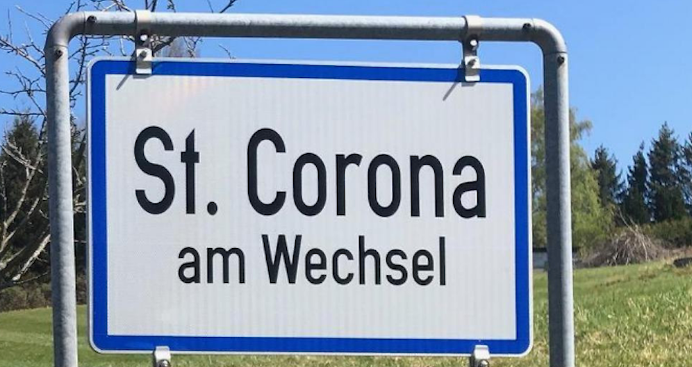 Ortstafel von St. Corona weg