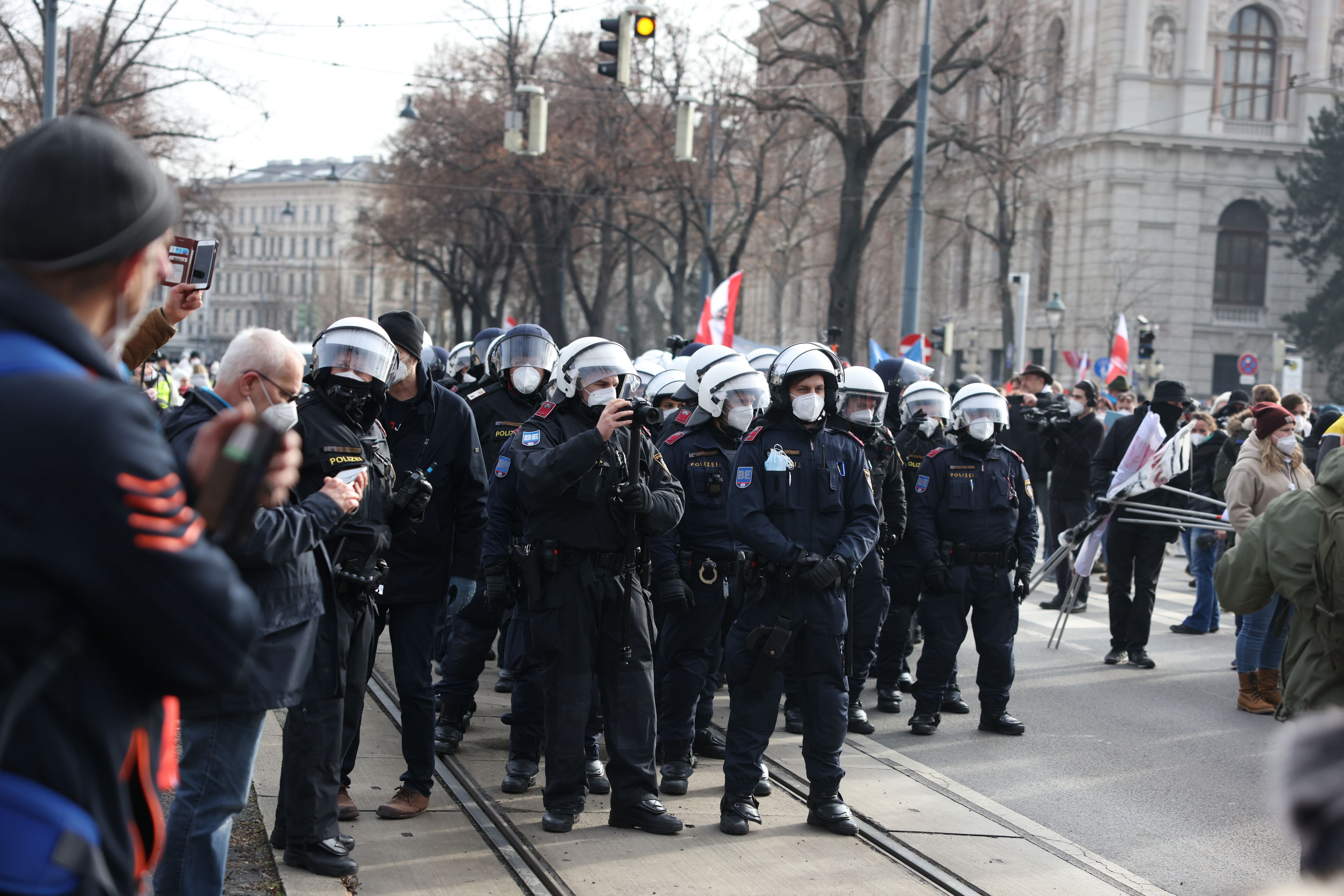Die Polizei blockiert den Ring