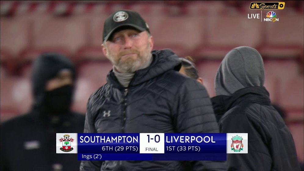 Tränen in den Augen: Hasenhüttl schlägt Liverpool und Starcoach Klopp.