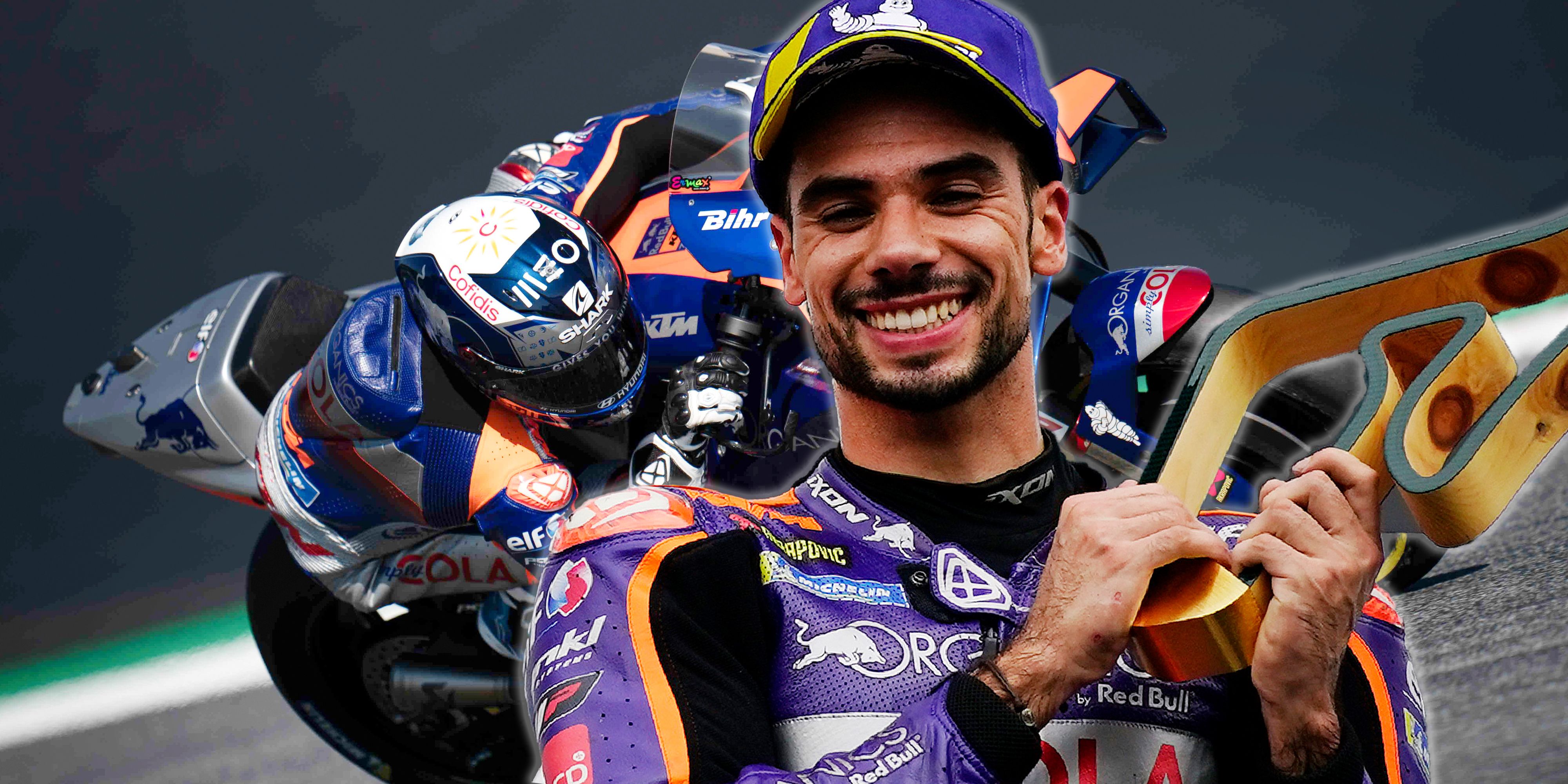 KTM-Star Miguel Oliveira mit der Spielberg-Trophäe.