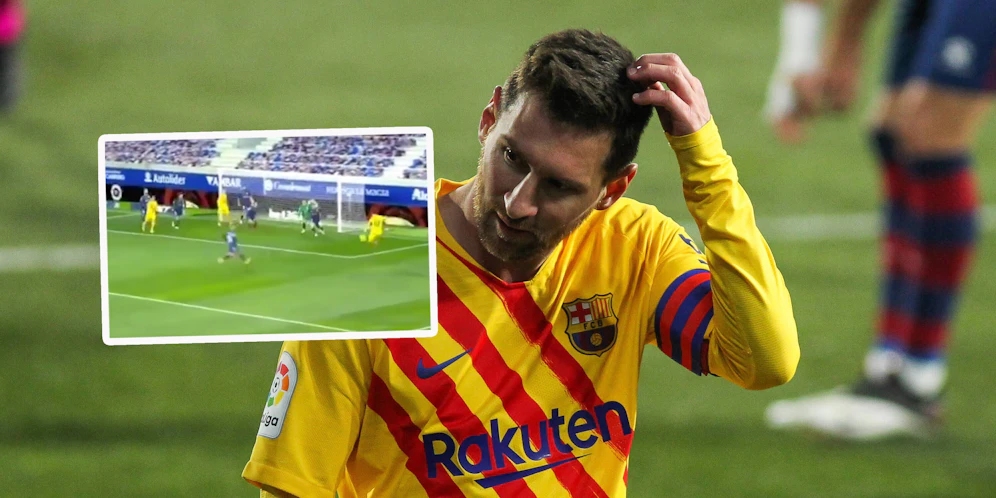 Lionel Messi leistet sich einen Fehlschuss.