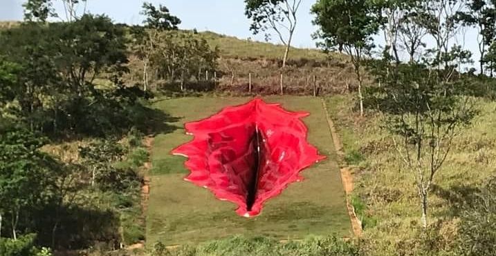 Diese 33 Meter lange Vulva-Skulptur sorgt für hitzige Diskussionen. 