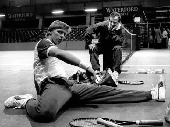 Boris Becker mit seinem Ex-Coach Bob Brett.