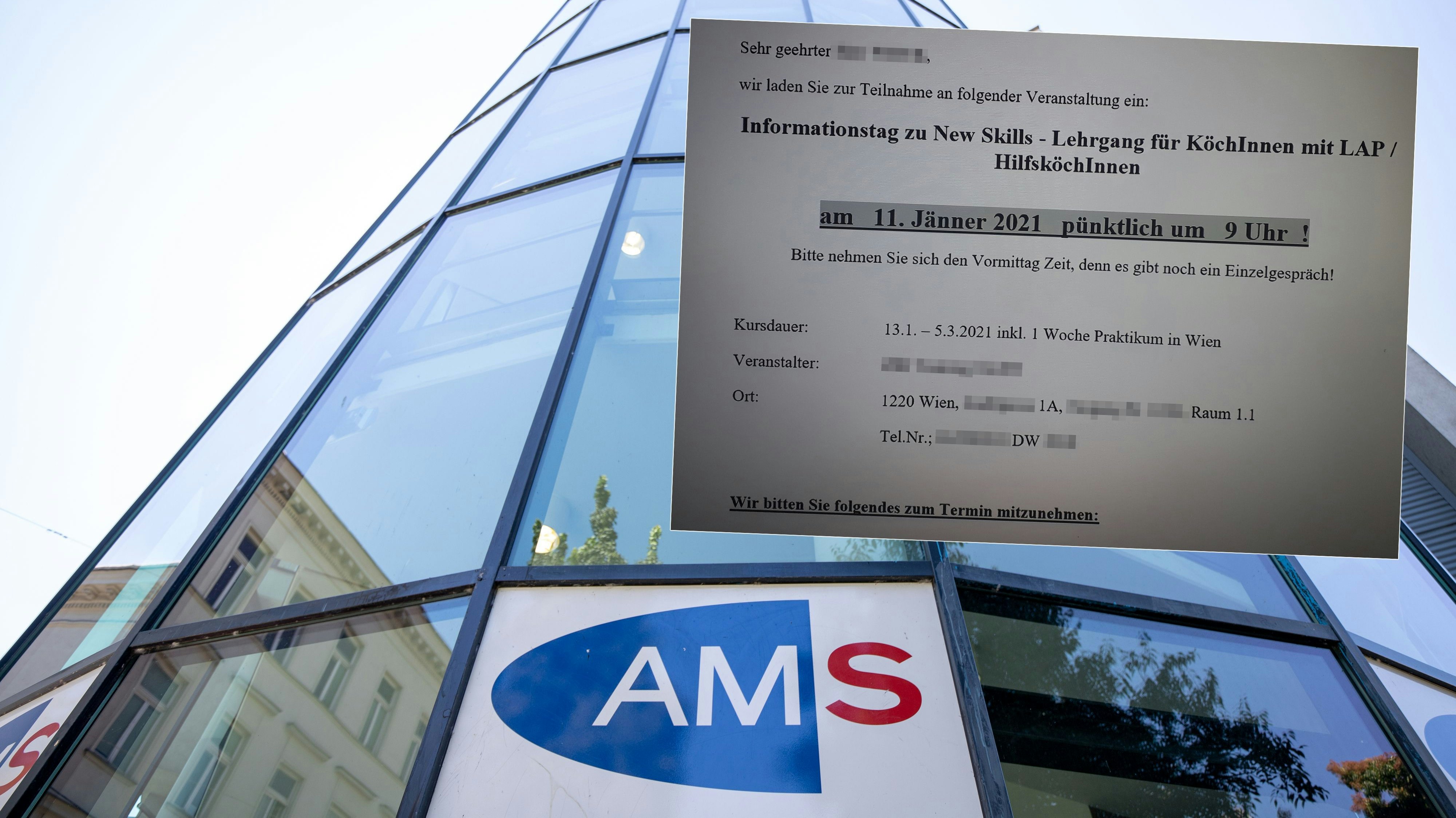 Ein Wiener soll trotz Lockdowns beim AMS-Kurs erscheinen.