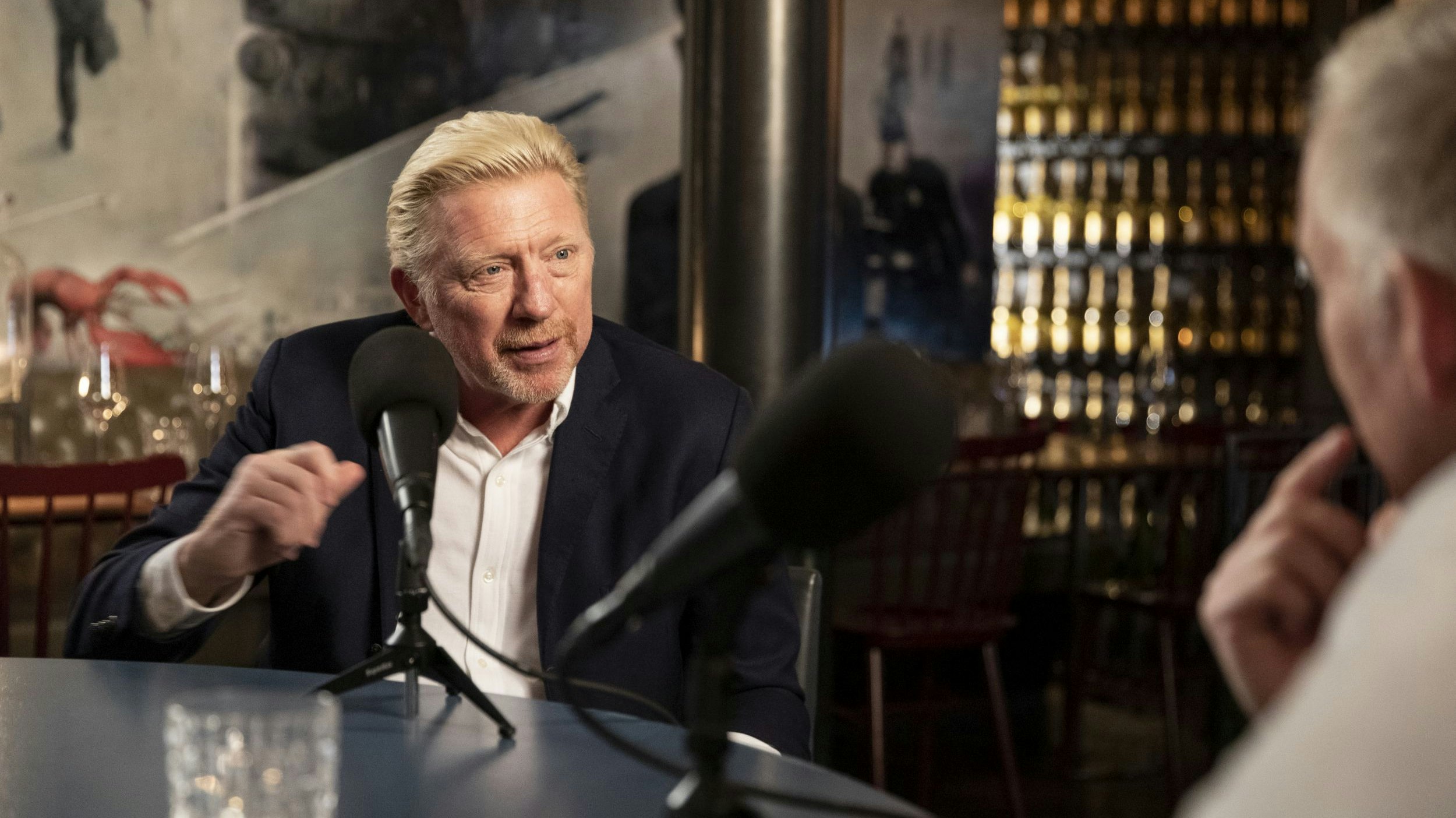 <strong>Boris Becker</strong> im Podcast-Gespräch mit Moderator <strong>Johannes B. Kerner</strong>.<br>