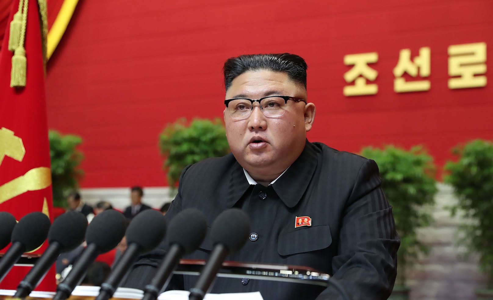 Kim Jong-un beim Parteitag der Arbeiterpartei in Nordkorea im Jänner 2021