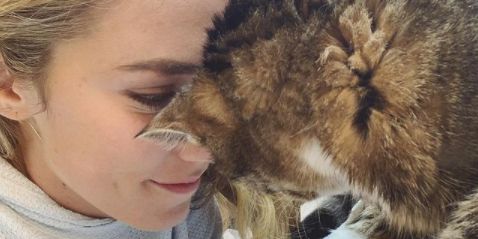 Mikaela Shiffrin und ihre Katze.