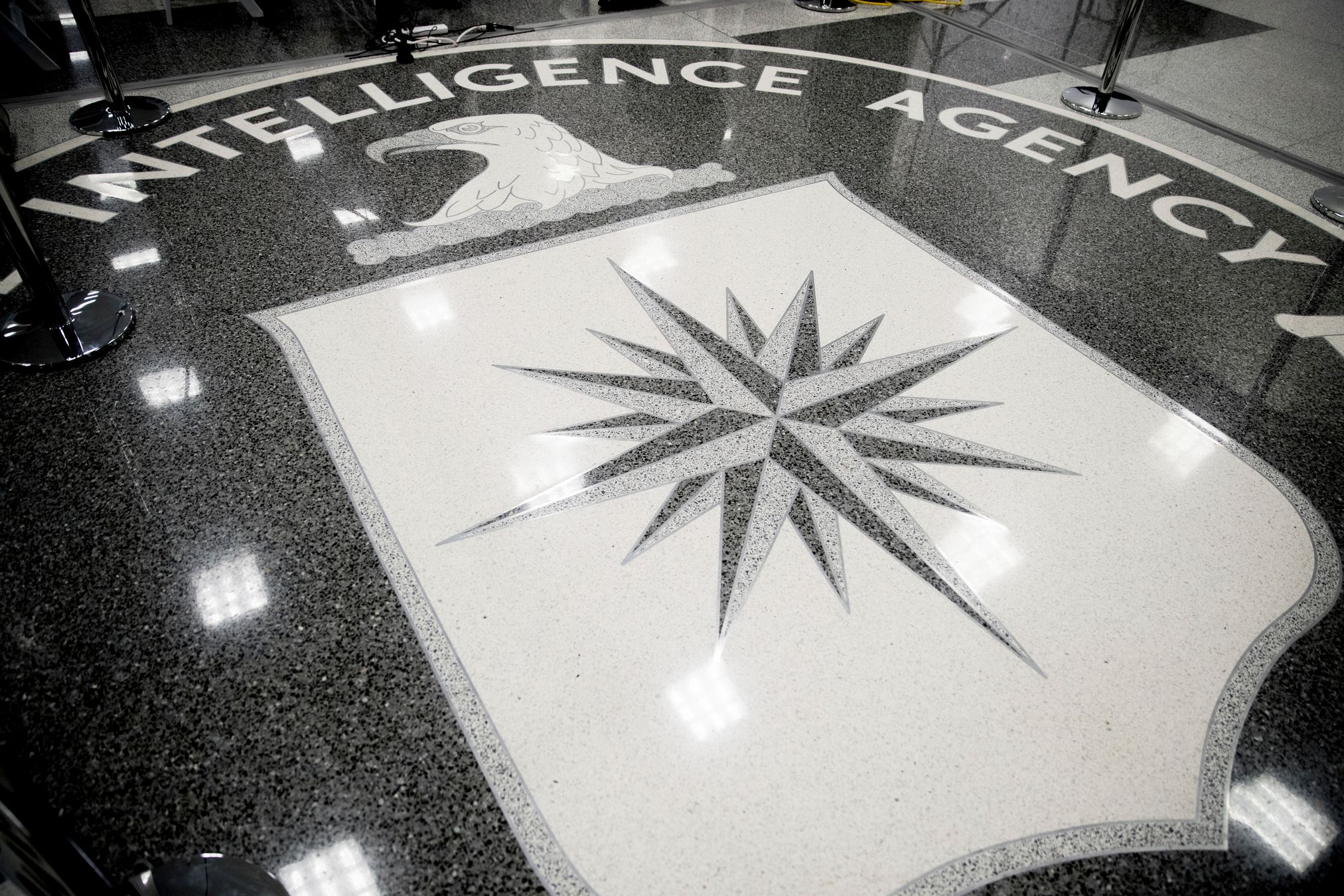 Download von www.picturedesk.com am 07.01.2021 (17:01).  FILE- This Jan. 21, 2017, file photo shows the floor of the main lobby of the Central Intelligence Agency in Langley, Va. The FBI Äúexercised remarkable caution and candorÄ in securing search warrants that led to espionage charges against a former CIA employee, prosecutors have told a federal judge presiding over the case. Prosecutors said a court hearing is not necessary to reject Joshua Adam SchulteÄôs claims that evidence should be tossed out because searches of his New York City residence and various electronic accounts were illegal. (AP Photo/Andrew Harnik, File) - 20170121_PD18136 - Rechteinfo: Rights Managed (RM)