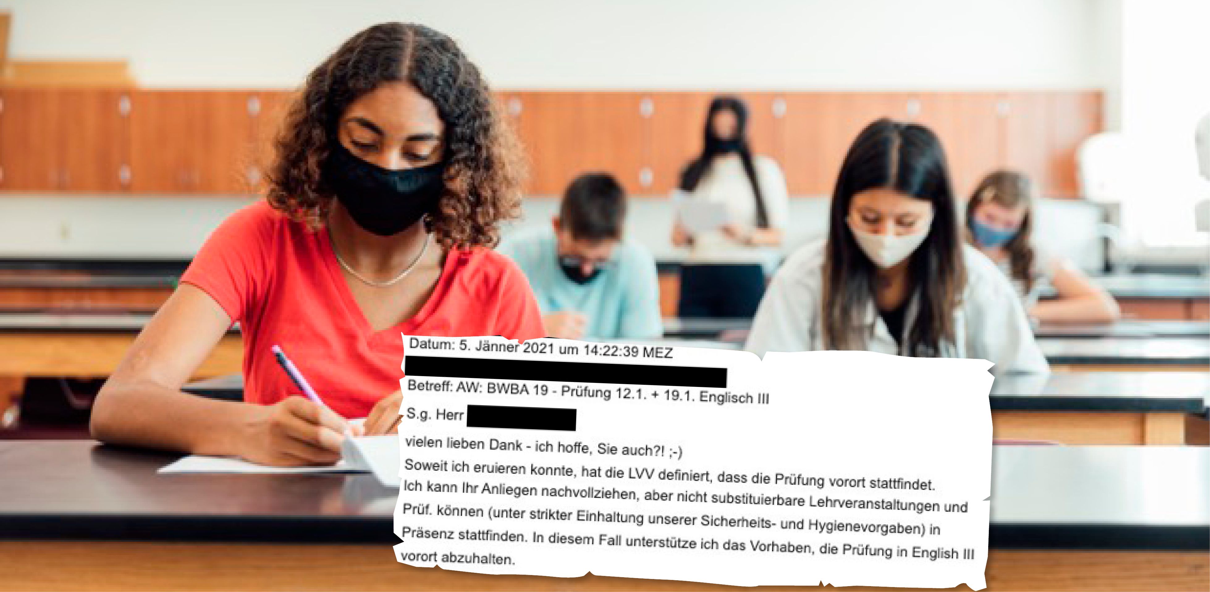 Trotz Lockdown will die FH ihren Studenten vor Ort prüfen. 
