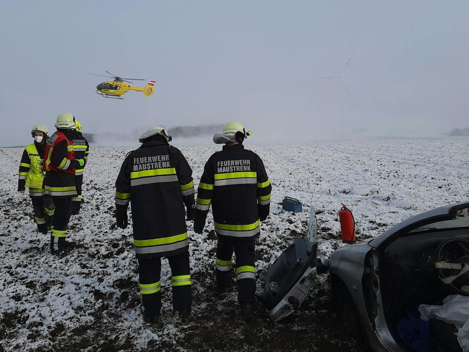 Per Heli wurde der Patient ins Spital geflogen.
