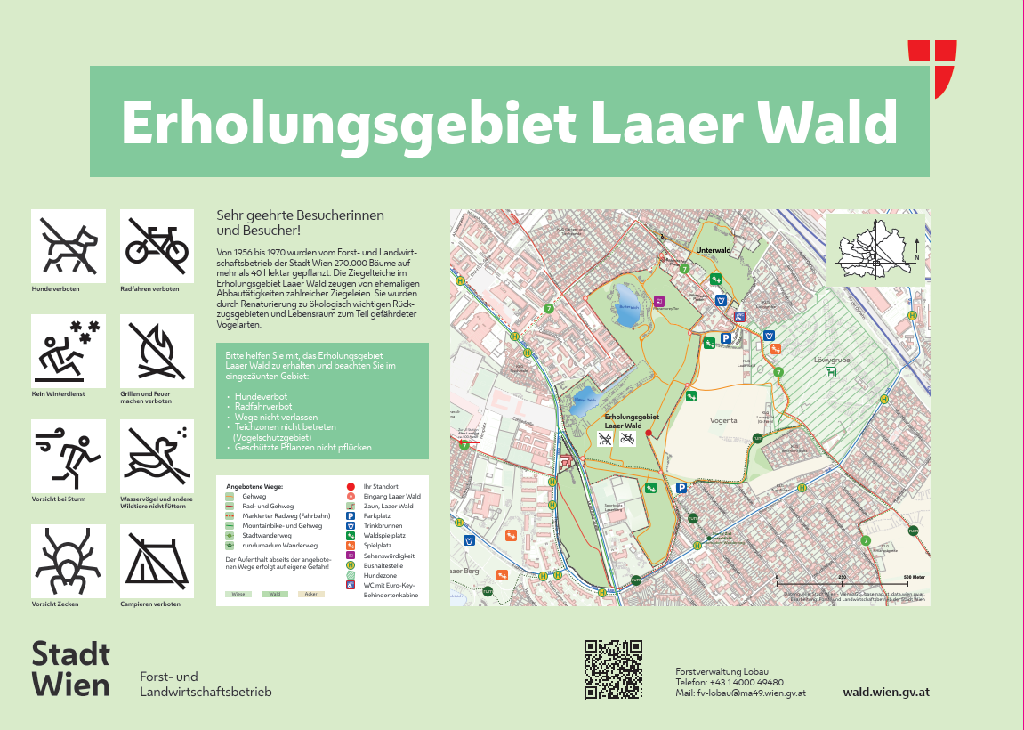 So sehen die neuen Hinweistafeln der Stadt Wien aus.