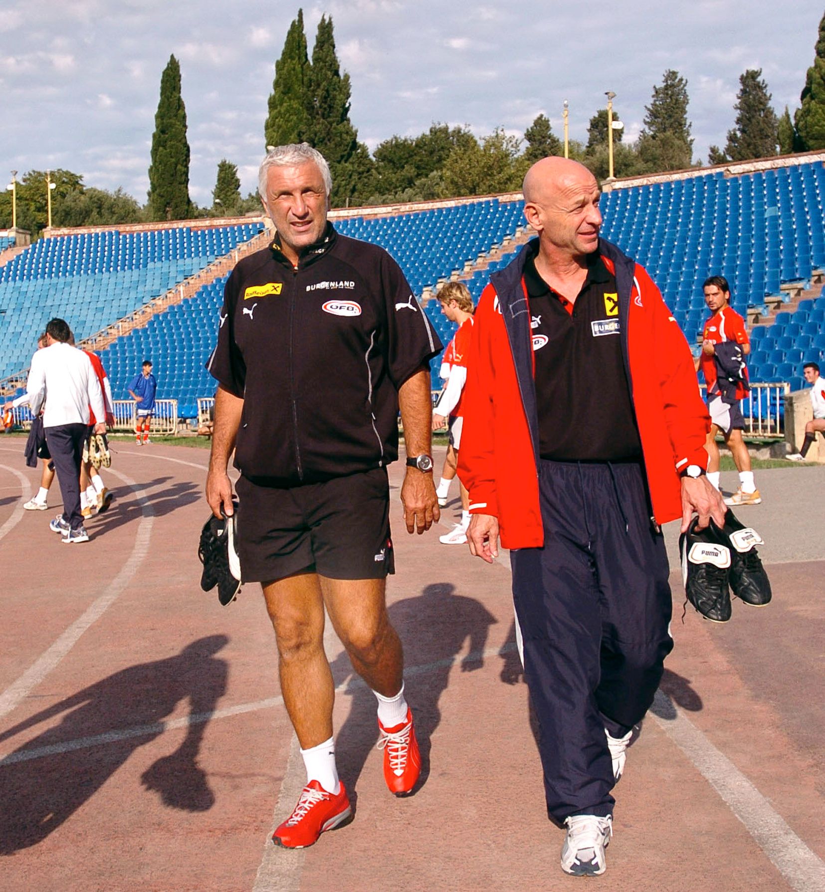 Hans Krankl mit Franz Leberbauer 2005 beim ÖFB-Team