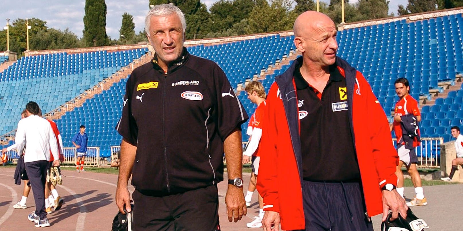 Hans Krankl mit Franz Leberbauer 2005 beim ÖFB-Team