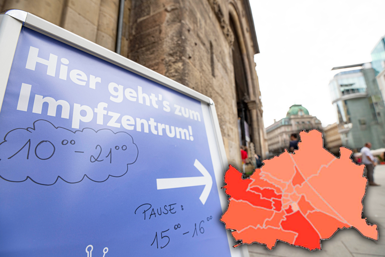 Bei den Corona-Bezirken in Wien zeichnet sich ein eher ungewöhnliches Bild.
