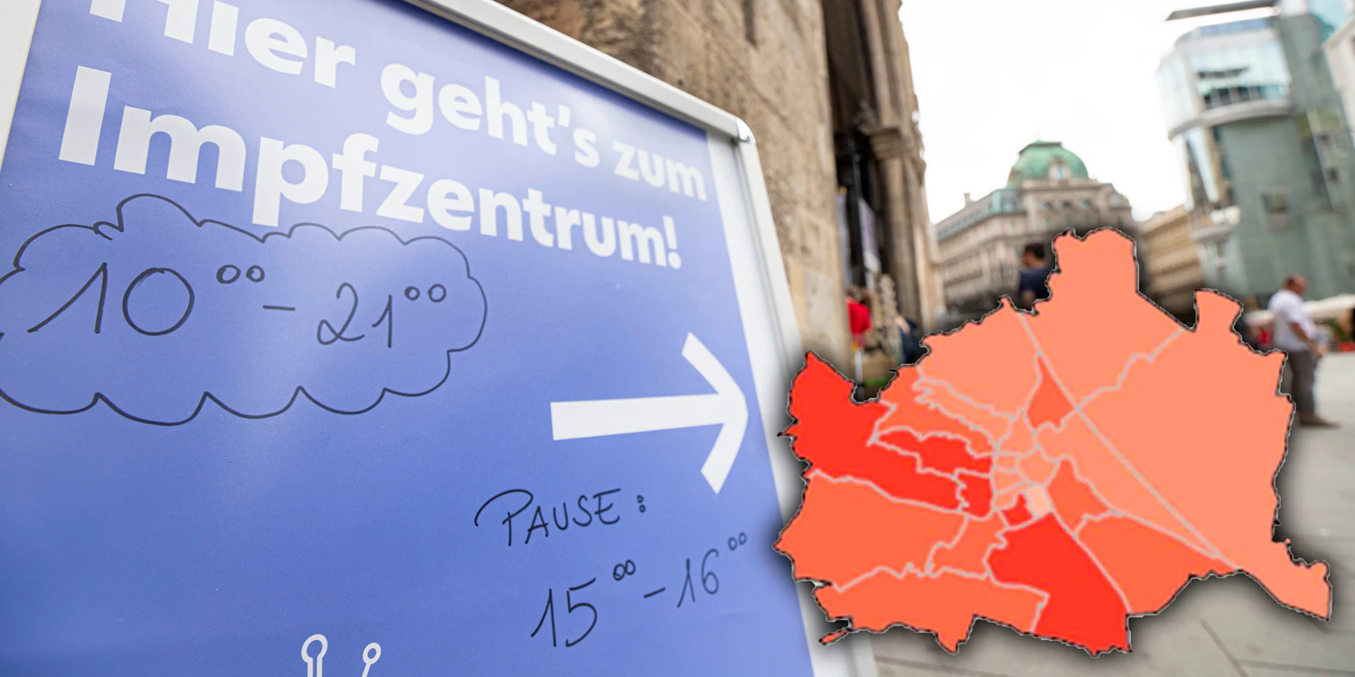 Bei den Corona-Bezirken in Wien zeichnet sich ein eher ungewöhnliches Bild.