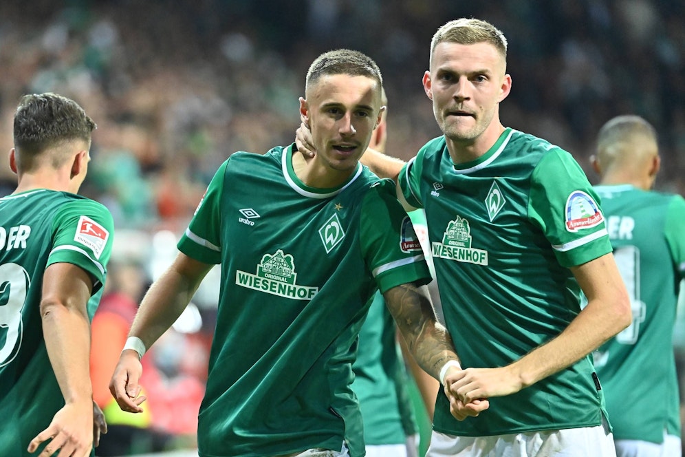 Marco Friedl gelingt die Werder-Führung. 