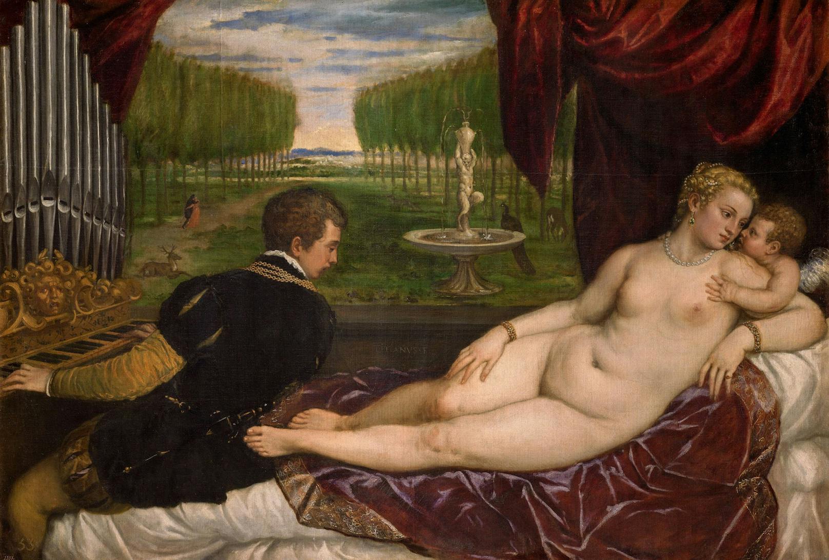 "Venus mit Orgelspieler und Cupido"