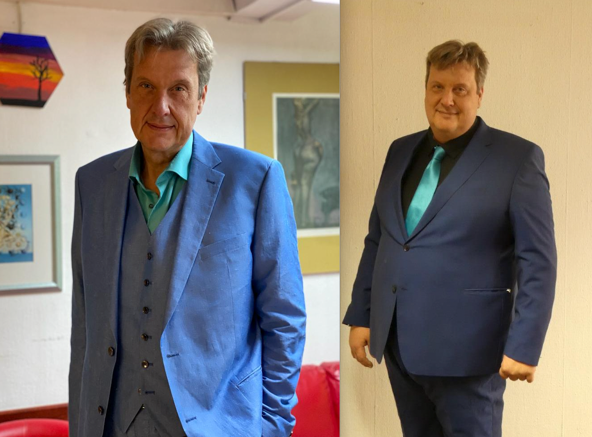 Anwalt Thomas Singer: Vorher (r.) und nachher (l.).