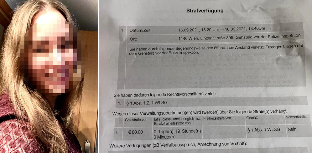 Diese Strafverfügung flatterte einer Wienerin ins Haus.