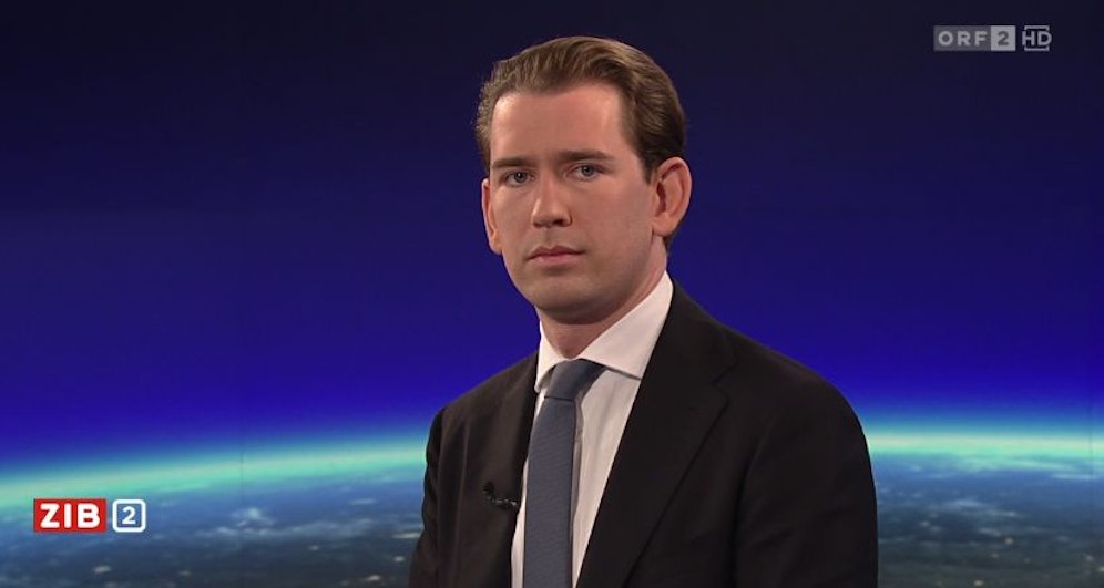 Bundeskanzler Sebastian Kurz bei seinem Auftritt in der ORF-