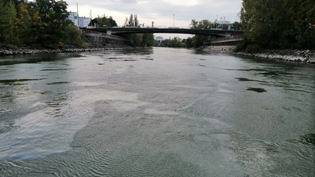 Ölfilm am Wiener Donaukanal 