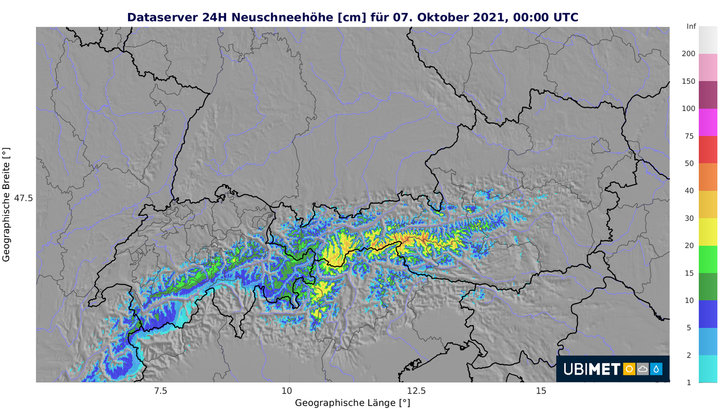 So viel Schnee kommt nach Österreich.