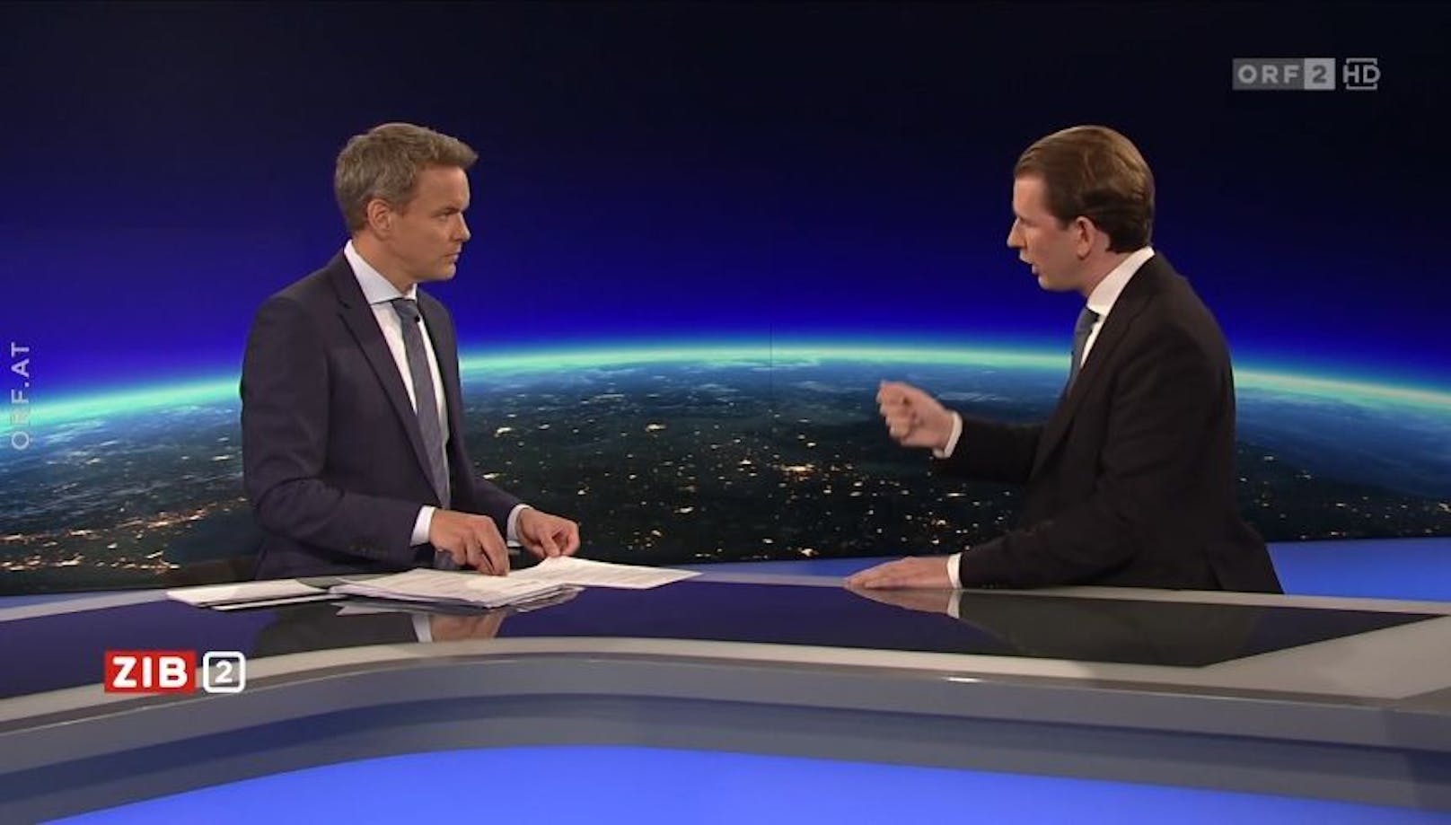 Bundeskanzler Sebastian Kurz (ÖVP) stellte sich am Mittwochabend den Fragen von Martin Thür.