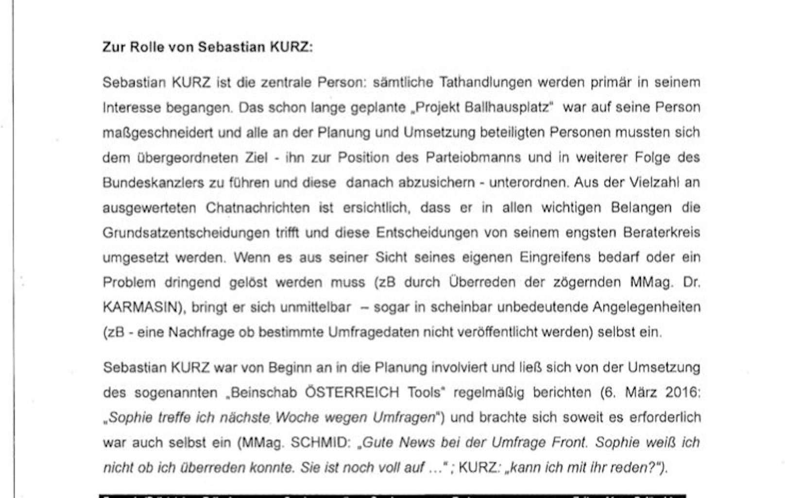 Auf 104 Seiten erklärt die Staatsanwaltschaft die Vorwürfe, die am 6. Oktober schließlich zu Razzien im Bundeskanzleramt und der ÖVP-Zentrale geführt haben.