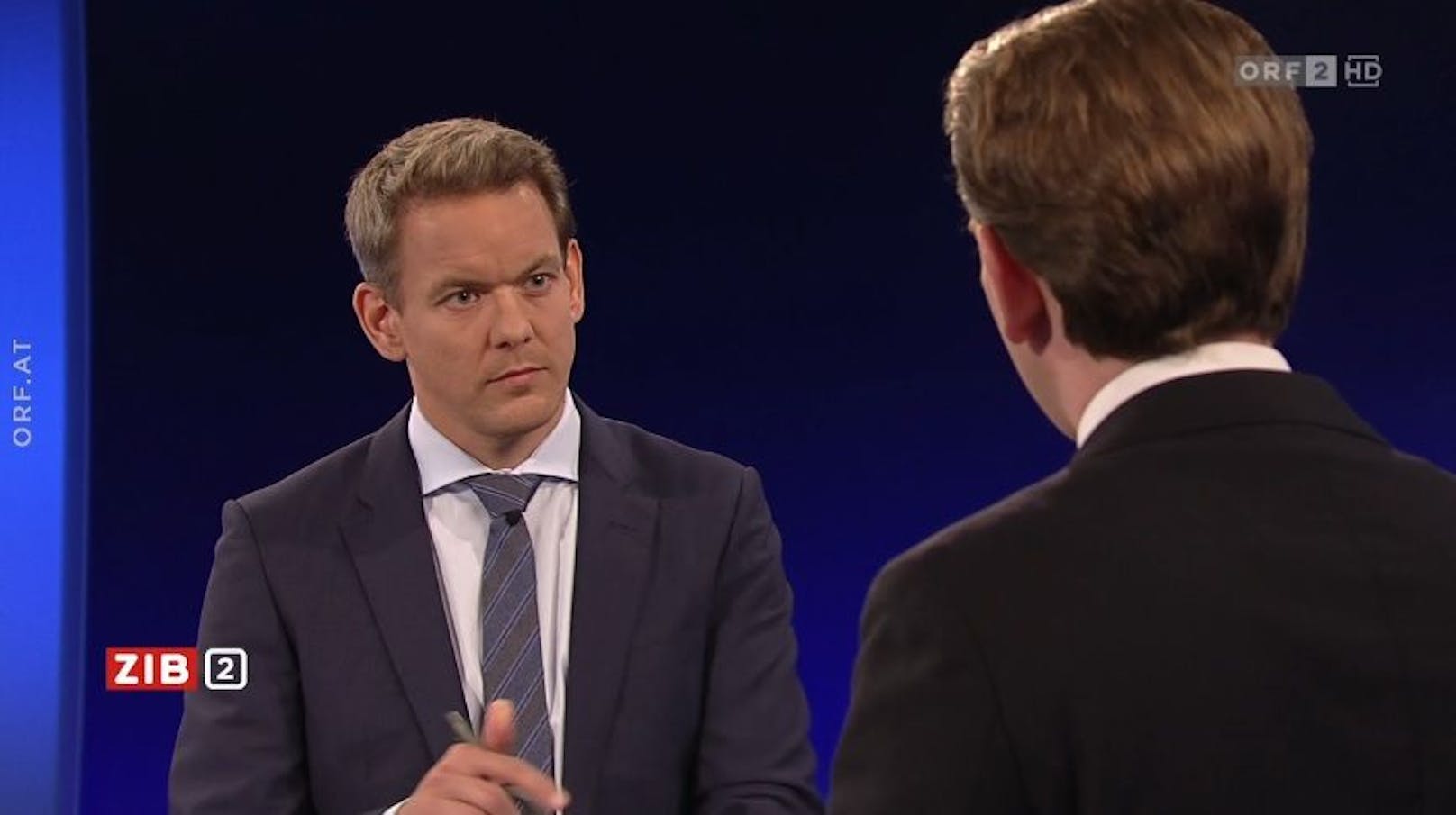 Martin Thür stellte Bundeskanzler Sebastian Kurz (ÖVP) Fragen zu den Chat-Protokollen.