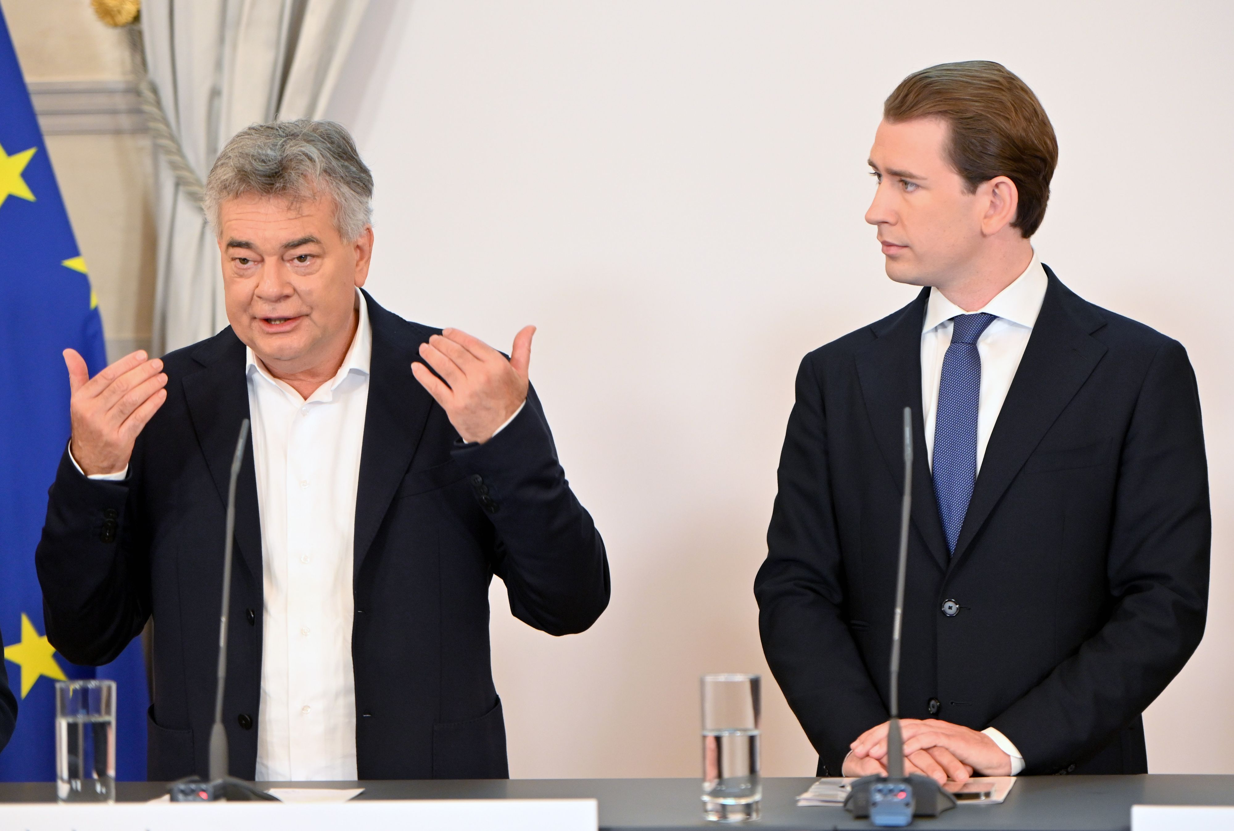 Vizekanzler Werner Kogler (Grüne), Bundeskanzler Sebastian Kurz (ÖVP) (Archivfoto)