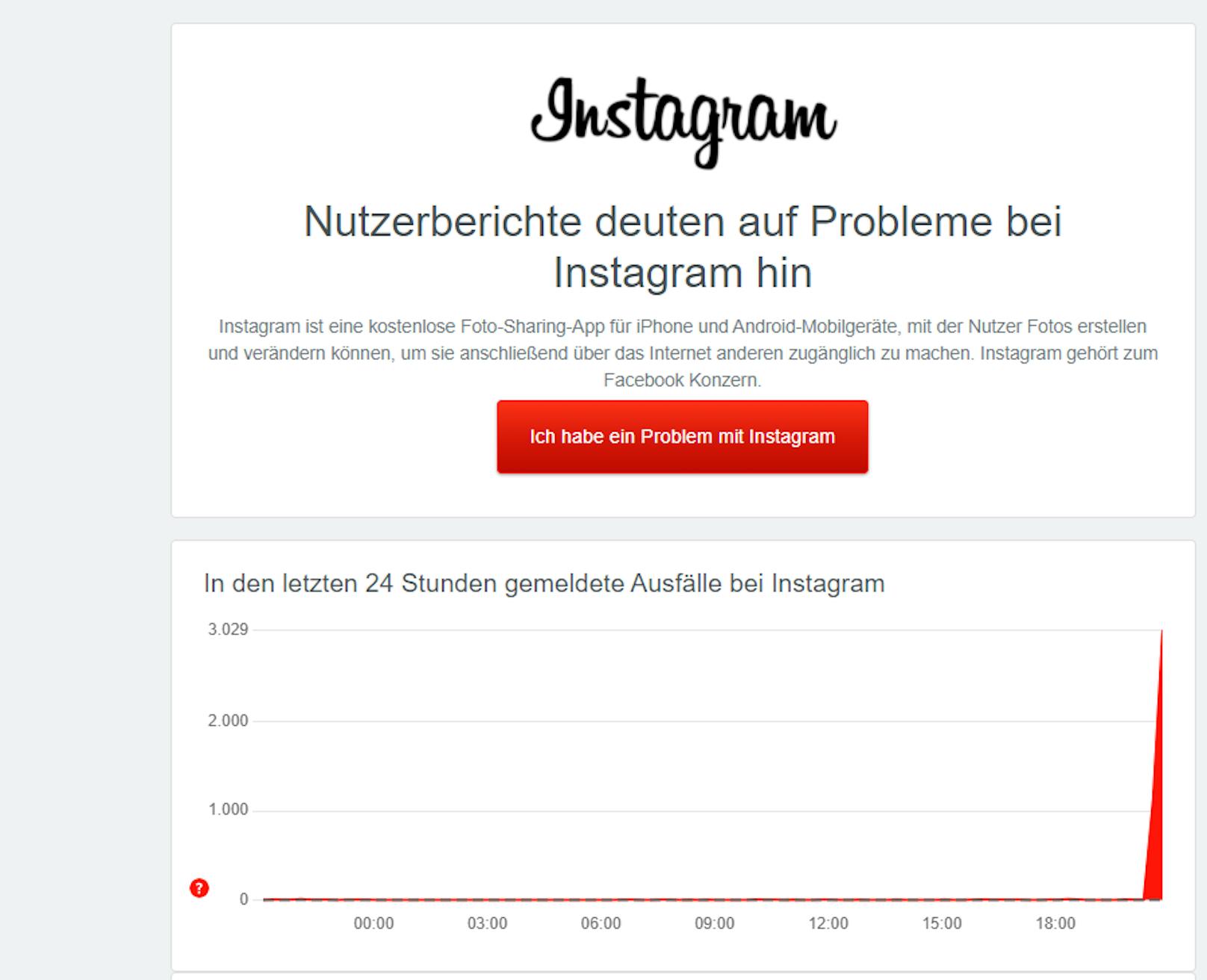 Nutzerberichte deuten auf Probleme bei Instagram hin