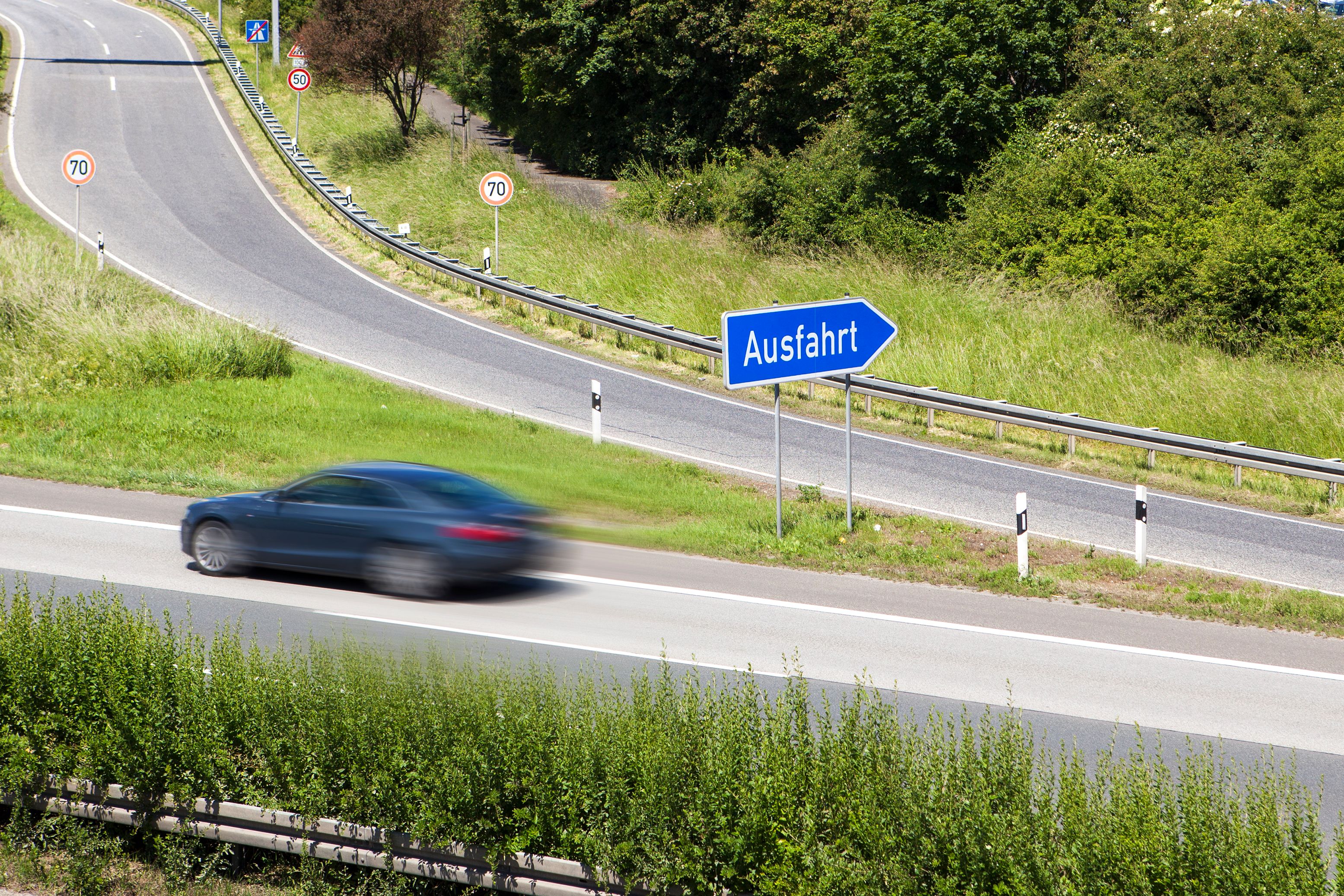 German highway exit - Ausfahrt