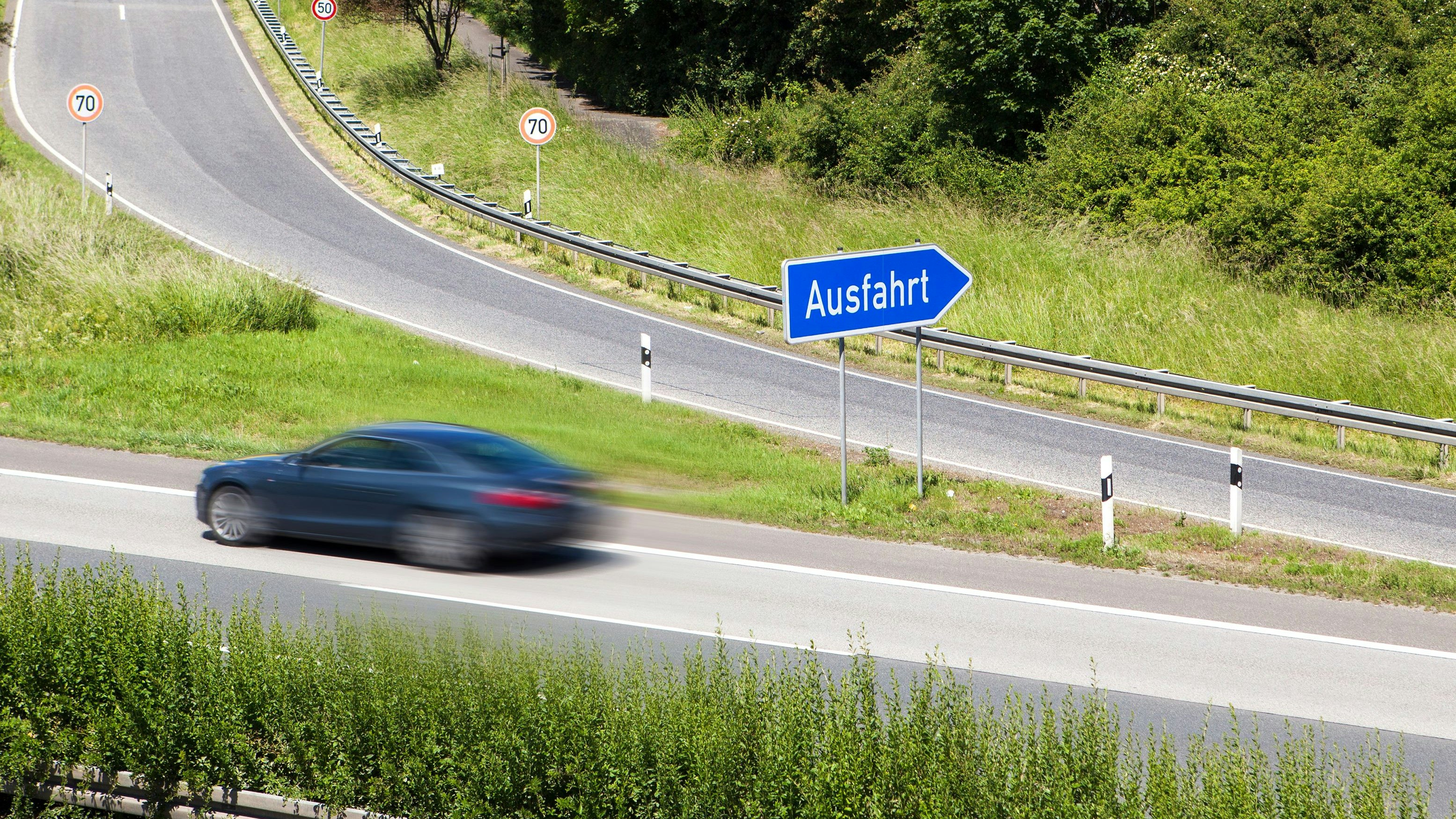 German highway exit - Ausfahrt