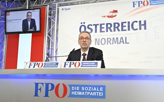 FPÖ-Chef Herbert Kickl bei seinem Statement zur aktuellen politischen Situation am Freitag.