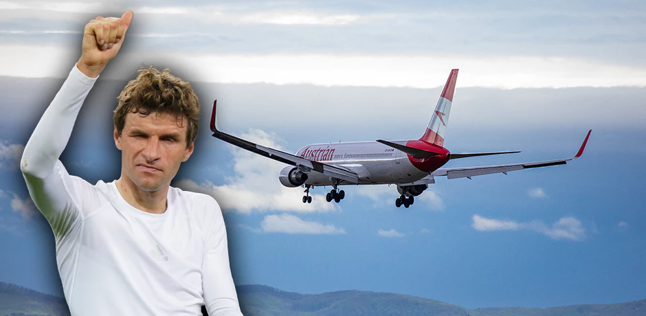 Thomas Müller fliegt AUA